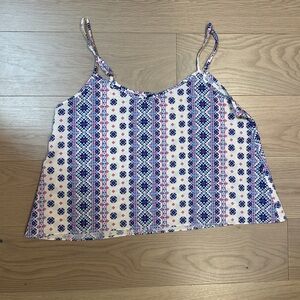 Cropped Patterned Sleeveless Top